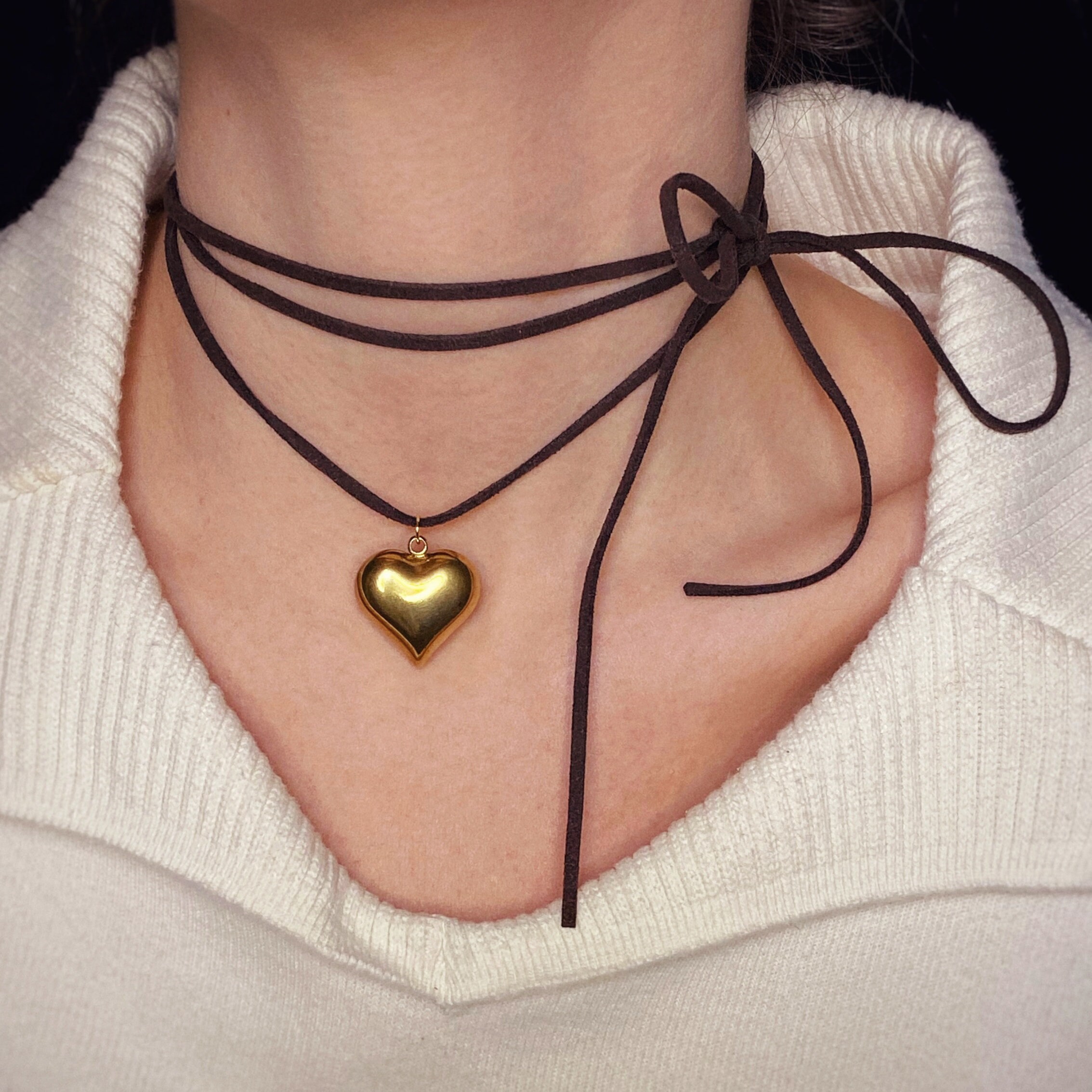 ネックレス・ペンダント Numbering Wavy Heart Leather Cord Necklace #5766 5BNY861 NUMBERING PS25 #5766 Wavy Heart Leather Cord Necklace #5959