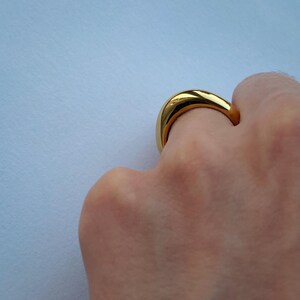 Minimalist Chunky Ring, Simple Gold Plated Ring, Statement Ring ...