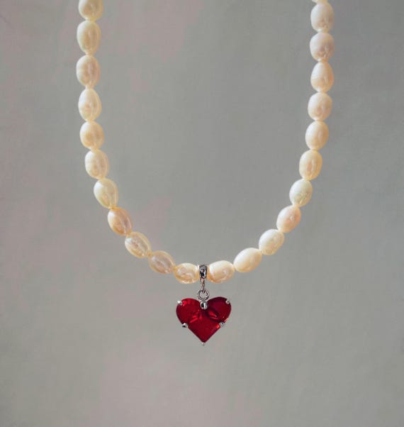 OVAL PEARL NECKLACE W/NATURAL STONE GREY OVAL PEARL NECKLACE W/NATURAL STONE GREY
