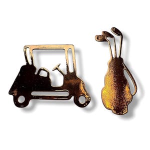 Selbstklebender Kupferfolien-Overlay-Design-Aufkleber - Golferwagen und Golftasche - Ideal für Buntglas und Fusing!