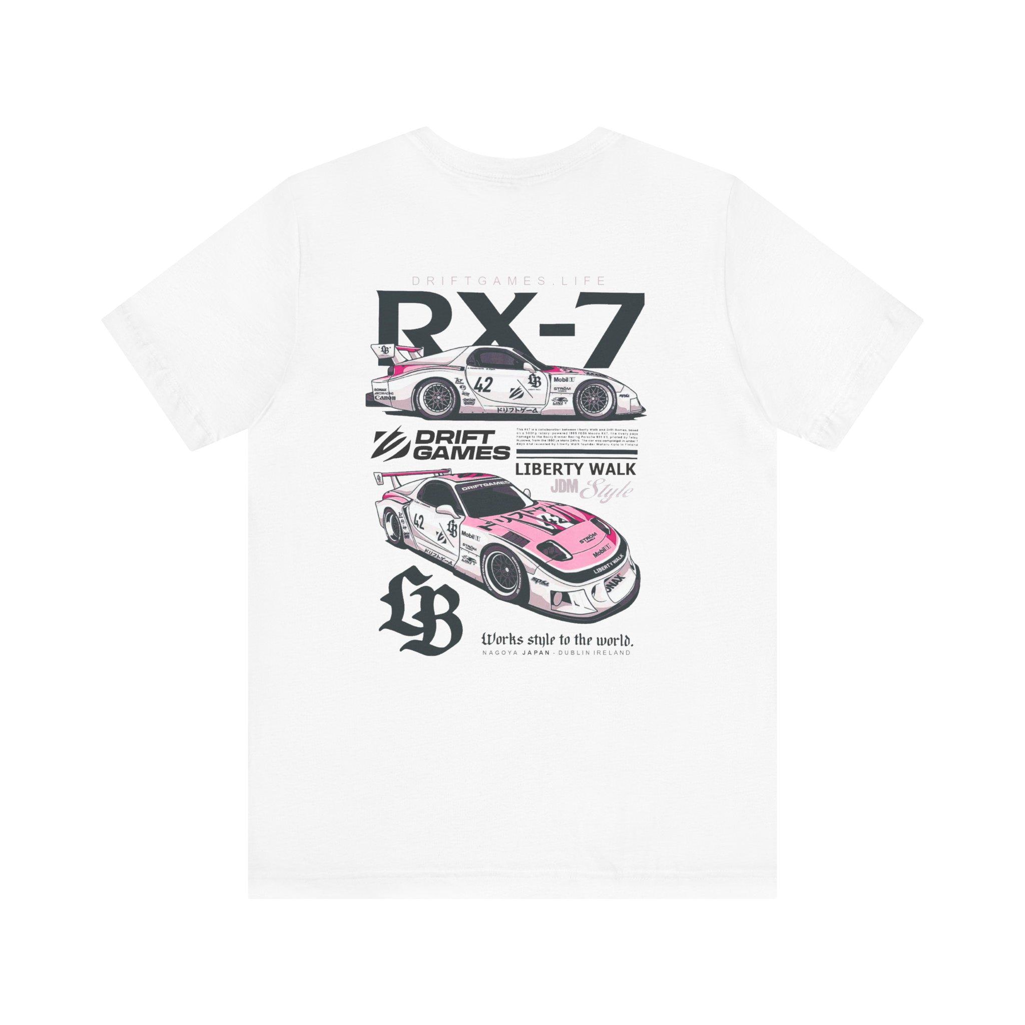 RX-7 Drift Cars Graphic Tee | Mazda RX7 Liberty Walk Racing Shirt