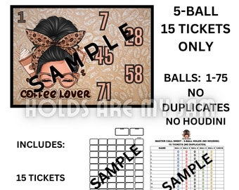 Bingo Holds - 15 Tickets - 5-Ball (No Duplicates & No Houdini)