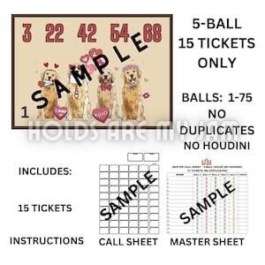 Bingo Holds - 15 Tickets - 5-Ball (No Duplicates & No Houdini)