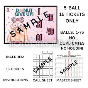 Bingo Holds - 15 ingressos - 5 bolas (sem duplicatas e sem Houdini)