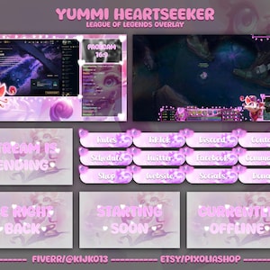 Yummi Heartseeker League of Legends Stream Overlay Bundle: Pink & Purple