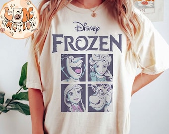 Retro Disney Die Eiskönigin Filmfiguren Komfortfarben Shirt, Vintage Die Eiskönigin Shirt, Elsa Prinzessin Shirt, Elsa Anna Olaf Shirt, Disney Girl Trip