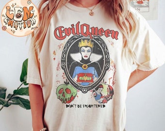 Retro 90s Disney Snow White Evil Queen Don't Be Frightened Portrait Comfort Colors Shirt , Snow White Evil Queen Shirt, Disney Trip Shirt