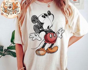 Camisa vintage de Disney Mickey Mouse Portrait Comfort Colors, camisa retro de Mickey & Friends, camiseta Magic Kingdom, camisa de viaje familiar de Disneyland