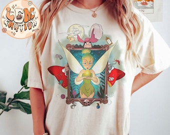 Camisa retro de los años 90 de Disney Tinker Bell Comfort Colors, camisa vintage de Tinkerbell, camisa de Peter Pan, camisa mágica de hadas, camisa de Disneyworld
