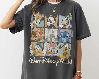 Komfortfarben Walt Disneyworld Shirt, Vintage Disneyworld T-Shirt, Micky und Freunde Urlaub T-Shirt, Disneyland Familien Reise 2026 Outfit