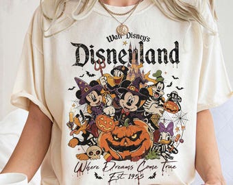 Vintage Comfort Colors® Halloween Disneyland Shirt, Mickey Minnie Skeleton HalloweeN, Disneyland Halloween Shirt, Disney Halloween Matching