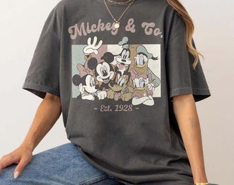 Retro Mickey & Co 1928 Comfort Colors Shirt, Mickey And Friends Shirt, Vintage Disneyland Shirt, Disneyworld Shirt, Disney Family Trip Shirt