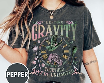 Defy Gravity Shirt Comfort Colors, Retro Wicked Together We’re Unlimited Kids shirt, Broomstick Magic Wand Musical Shirt, Wizard Movie Fan
