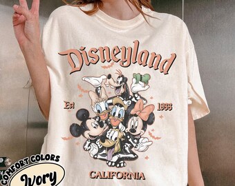 Retro Disneyland Halloween Comfort Colors Shirt, Mickey And Friends Halloween Shirt, Mickey's Not So Scary Halloween Party, Halloween Trip