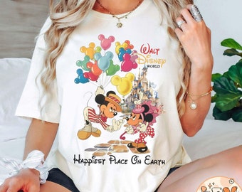 Retro Walt Disney Happiest Place On Earth Shirts, Walt Disney 2025 Shirt, Walt Disney Kids Shirt, Disney Family Shirt, Park Shirt Vacation