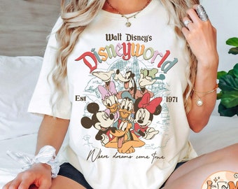 Retro Walt Disney Disneyworld Shirt, Vintage Disneyworld Shirt, Micky und Freunde Shirt, Disney Familienurlaub 2025 Shirt, Disney Reise T-Shirt