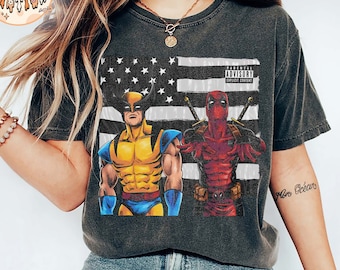 Deadpool And Wolverine Hip-Hop Stars Shirt, Wade Wilson T-shirt, Deadpool & Wolverine Movie Tee, Funny Disney Outfit, Disney Family Trip