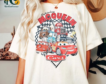 Retro Lightning Mcqueen Shirt, Vintage Disney Cars Shirt, Cars Theme Birthday Shirt, Disney Car Pixar Shirt, Cars Character,Disney Cars Land