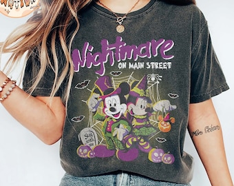 Mickey and Minnie Nightmare On Main Street Shirt, Mickey Not So Scary Halloween Party 2024 Shirt, Disneyland Halloween Shirt, Halloween Gift