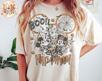 Vintage Disney Halloween Shirt, Retro Micky und Freunde Halloween Shirt, Mickys nicht ganz so beängstigende Halloween Party, Disney Familie passendes Shirt