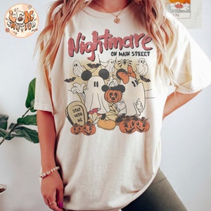 Retro Mickey Minnie Nightmare Shirt, Mickey&#39;s Not So Scary Party Shirt, Nightmare On The Main Street, Mickey Ghost Shirt, Halloween Gift
