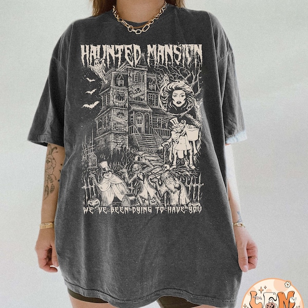 Retro The Haunted Mansion Shirt, Disney Halloween T-shirt, Madam Leota Hitchhiking Ghosts, Halloween Matching Family Shirt,Spooky Season Tee