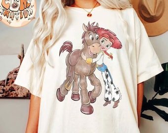 Vintage Disney Toy Story Jessie Bullseye Comfort Colors Camisa, Toy Story Jessie y Bullseye Camisa, Camisas de Disneyworld, Camisas de la familia Disney
