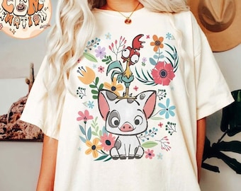 Retro Moana Shirt, Hei Hei and Pua Shirt, Disney Shirt, Disneyland Shirt, Disney World Shirt, Matching Family Disney Shirts, Disney Shirts