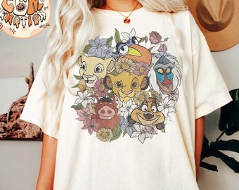 Kids Vintage 90's Disney the Lion King Simba and Nala Tee Size