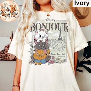 The Aristocats Comfort Colors Shirt, Cat Lover Shirt, Marie Aristocats Shirt, Disneyland Shirt, Disney Matching  Tshirt, Disney World Tee