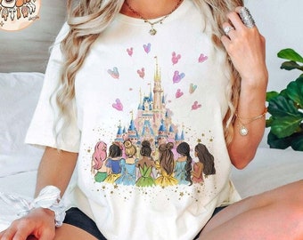 Retro Disney Princess Shirt, Disneyworld Princess Gift, Watercolor Princess Shirt, Disney Bestie shirt, Princess Birthday Shirt, Disney 2025