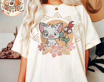 Adorable Hei Hei and Pua Shirt,Disney Moana Shirt,Disney Family Shirt,Disneyland Shirt, Disney World Shirt, Disney Shirt Women, Disney Shirt