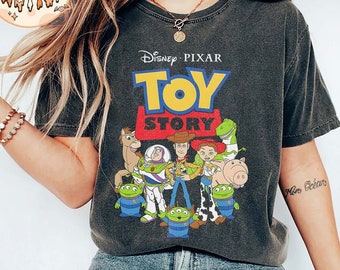 Retro Disney Pixar Toy Story Vintage Group Portrait Logo Comfort Colors Shirt, Magic Kingdom Shirt, Disneyland Shirt, Disneyworld Shirt