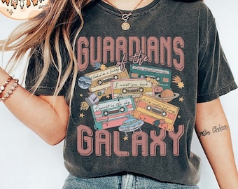 Chemise rétro couleur confort Gardiens de la galaxie, chemise vintage de l'équipe Avengers, t-shirt Star Lord, chemise ovni super-héros, voyage en famille Disney 2024