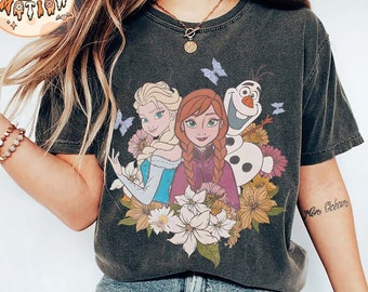 Disney Floral Elsa Princess Shirt, Frozen Elsa Woman's Shirt, Disney Elsa Princess Shirt, Gift for her, Disneyland Shirt, Disney Woman Shirt
