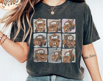 Vintage Disney Cars Comfort Colors Shirt, Tow Mater Shirt, Cars Movie Shirt, Disney Cars land Shirt, Cars Birthday Shirt, Disney Trip Shirts