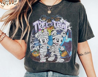 Camisa de Halloween de Disney, camisa de fiesta de Halloween no tan aterradora de Mickey, camisa de Halloween de Mickey y Minnie, viaje de chicas de Disney, truco o trato