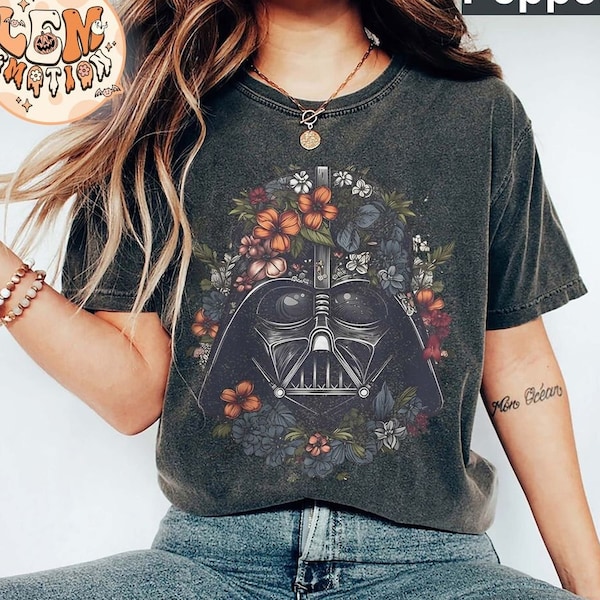 Vintage Star Wars Darth Vader Comfort Colors Shirt, Darth Vader Portrait, Disneyland Vacation, Disney Star Wars Shirt, Disney Family Shirts