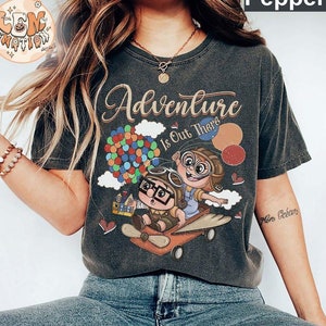 Retro Pixar Up Carl & Ellie Adventure Is Out There Comfort Colors Shirt, His Ellie Her Carl Couple Tee, Disneyworld Shirt, Disney Trip Shirt