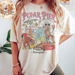 Vintage Pixar Pier Disneyland Shirt, Disneyland Pixar Fest 2024 Shirt, Meet me at Pixar Pier Disney Pixar Characters, Disneyland Trip Shirt