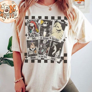 Chemise de Noël L'Étrange Noël de Dieu, chemise cartes de tarot personnages cauchemar, chemise Halloween Disney, chemise saison fantasmagorique, fête d'Halloween 2024