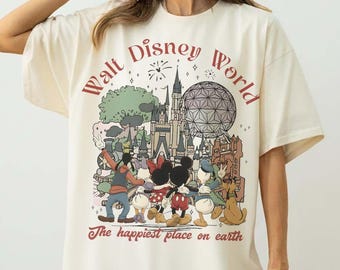 Retro Mickey Disneyworld Comfort Colors Shirt, Mickey And Friends Shirts, Walt Disneyworld Shirt, Disney 2026 Trip, Disney Vacation 2026 Tee