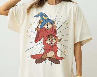 Retro Disney Chip N Dale Costume Mickey Sorcerer Funny Shirt, Double Trouble Tee, Hollywood Studios Trip Shirt, Disneyland Family Trip Shirt