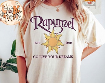 Disney Tangled Rapunzel Go Live Your Dream Comfort Colors Shirt, WDW Magic Kingdom Holiday Trip, Disneyland Shirt, Disney Family Trip Shirts
