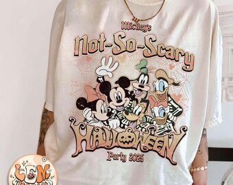 Retro Mickey's Not So Scary Halloween Party 2025 Shirt, Disney Halloween Shirt, Mickey And Friends Halloween Shirts, Halloween Trip 2025 Tee
