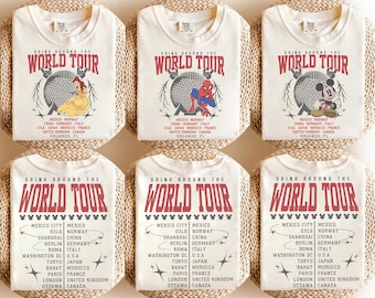 Vintage Custom Epcot World Tour 2 Sided Shirt, Drink Around The World Shirt, Epcot Disney World Shirt, Epcot Drink Around the World Festival