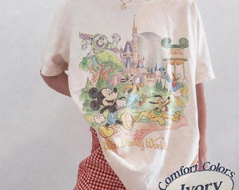 Comfort Colors Walt Disneyworld World, Vintage 90’s Disneyworld Magic Kingdom Shirt, Disney Mickey And Friends, Disney Family Trip 2026 Tees