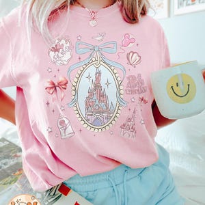 Retro Disney Magical Castle Shirt, Magic Kingdom Blue Coquette Tee, Disney Castle Fairytale Shirt, Disneyworld Shirt, Disney Princess Tee