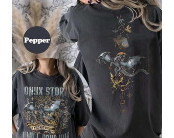 Retro Fourth Wing Series Comfort Color Shirt, Onyx Storm, Dragon Rider, Bookish Tee Gift For Book Lover, Violet Sorrengail, Fantasy book