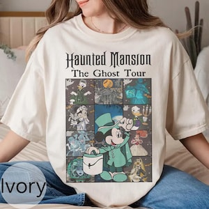 Retro Haunted Mansion The Ghost Tour Disney Halloween Shirt, Mickey and Friends Hitchhiking Ghosts, WDW Disneyland Welcome Foolish Mortal